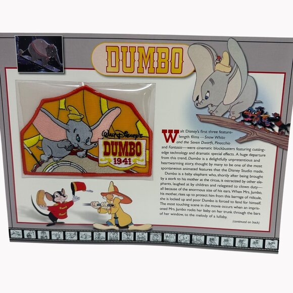 Willabee & Ward Collectible Dumbo 1941 Patch & Disney History Card - Picture 1 of 4
